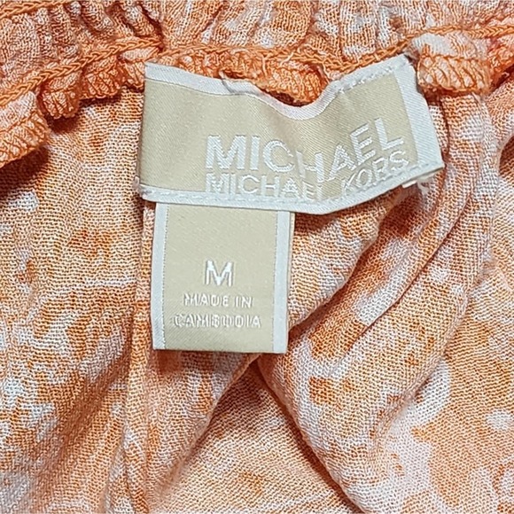 Michael Kors orange and white off shoulder‎ paisley blouse size medium - Picture 7 of 7